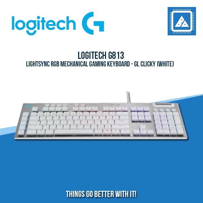 LOGITECH G813 LIGHTSYNC RGB MECHANICAL GAMING KEYBOARD - GL CLICKY (WHITE) LOGITECH G813 LIGHTSYNC RGB MECHANICAL GAMING KEYBOARD - GL CLICKY (WHITE)